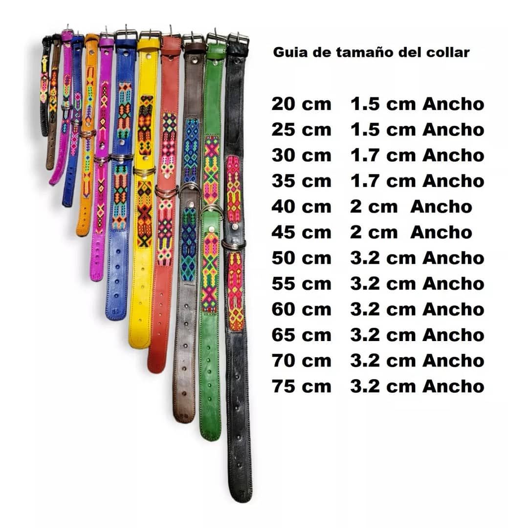 Collares Para Perros 70/75 CM Collar De Piel Bordados Artesanal - Image 4