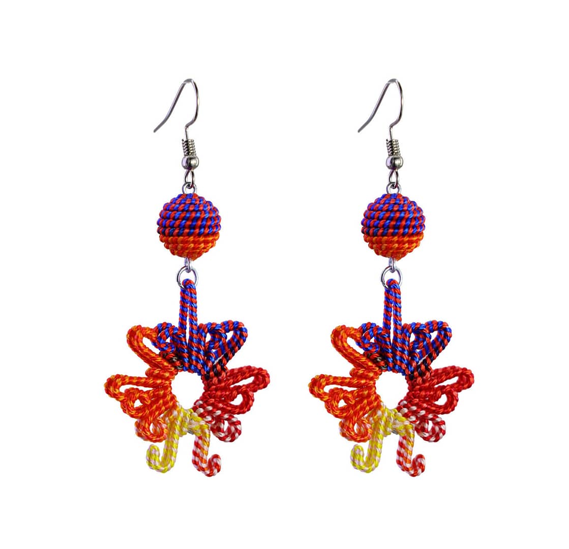 Aretes Bordados Artesanal Artes Colgante De Moda