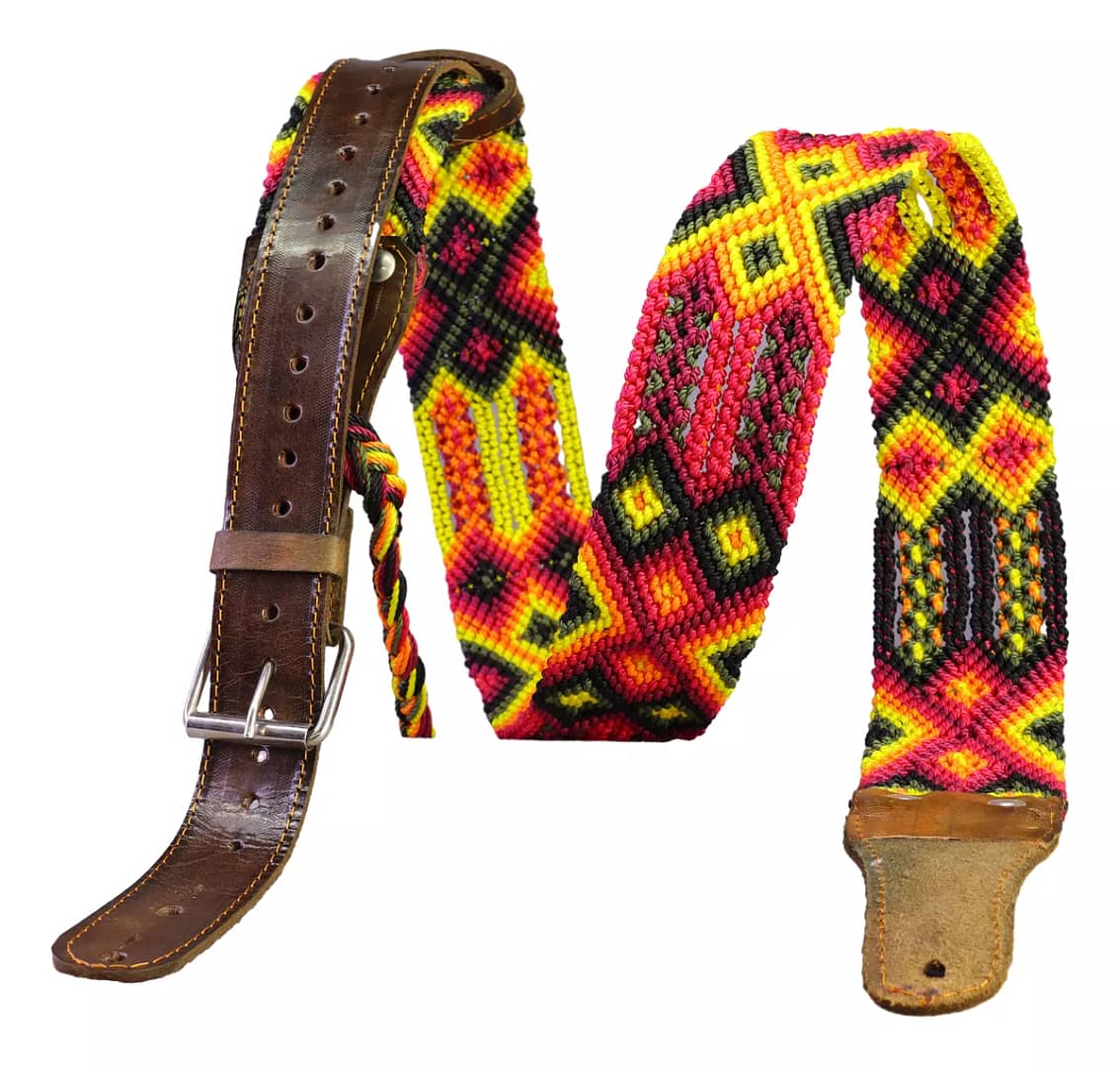 Correas Para Guitarra Correas De Piel Bordados Artesanal - Image 4