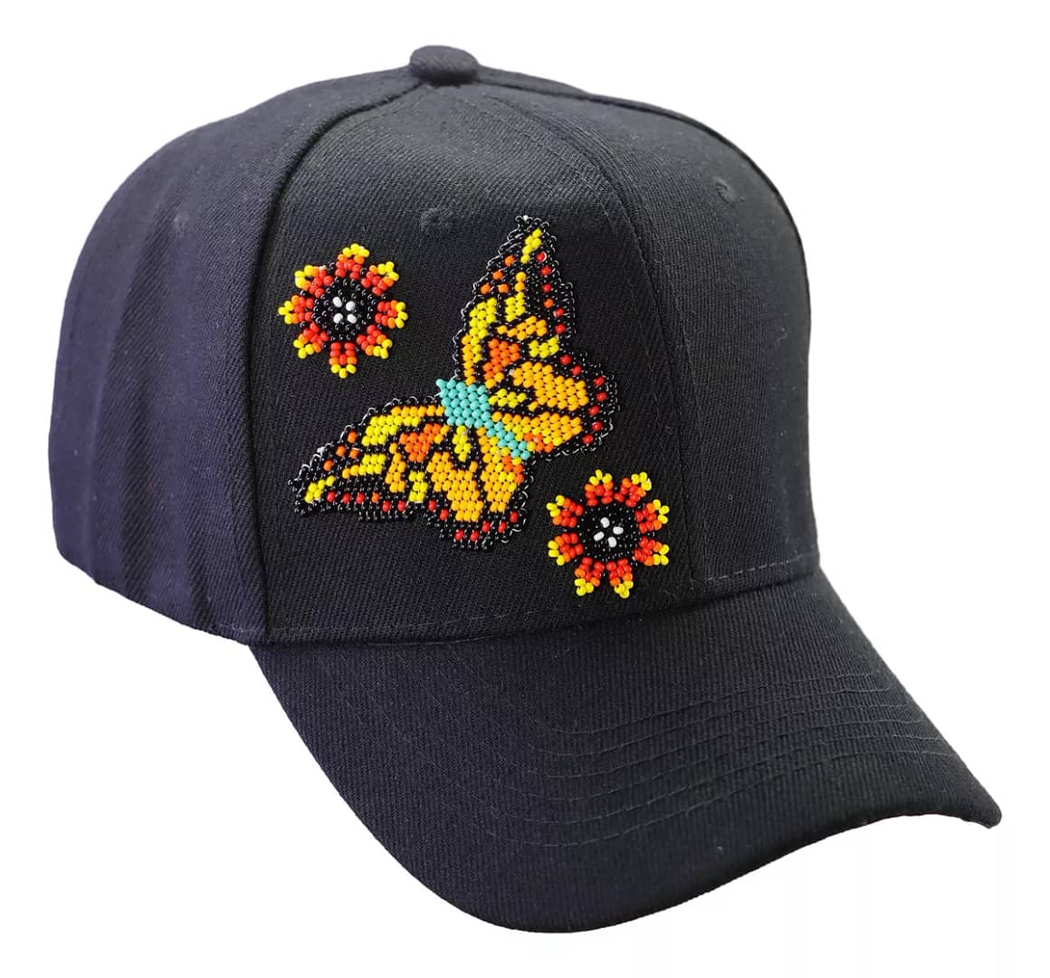 Gorra Mujer Mariposa De Chaquira Gorra De Moda Artesanal