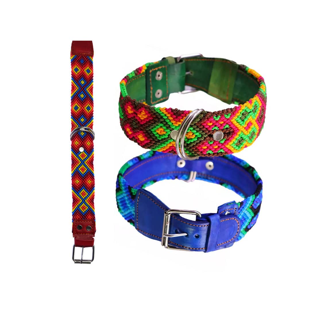 Collar Para Perro Extra Grande 70/75 CM Collar De Piel Bordados H-G