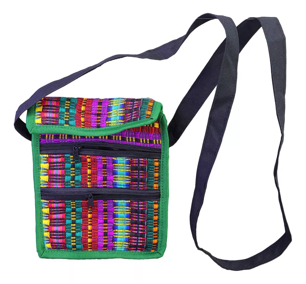 Bolsa Artesanal Telar De Colores Crossbody Unisex De Moda
