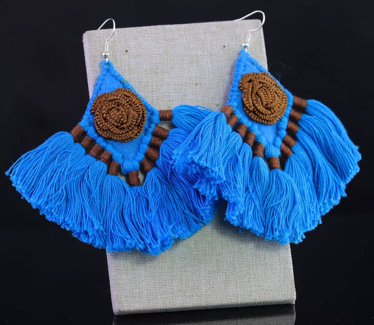 Aretes Bordados Artesanal Aretes Colgante De Moda - Image 5