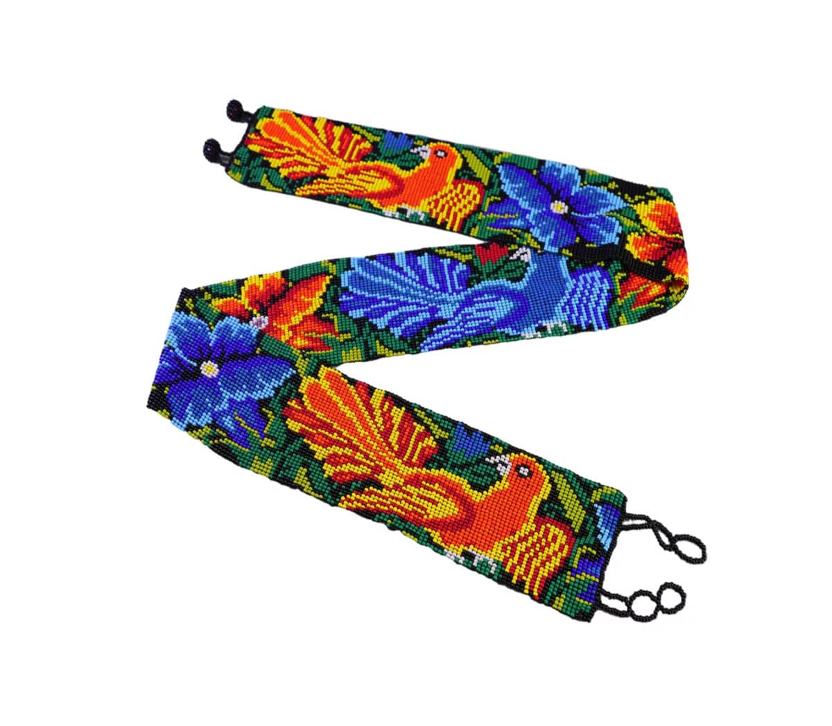 Fajillas De Chaquira Cinto Para Dama Tejido Floral De Cuentas Huichol