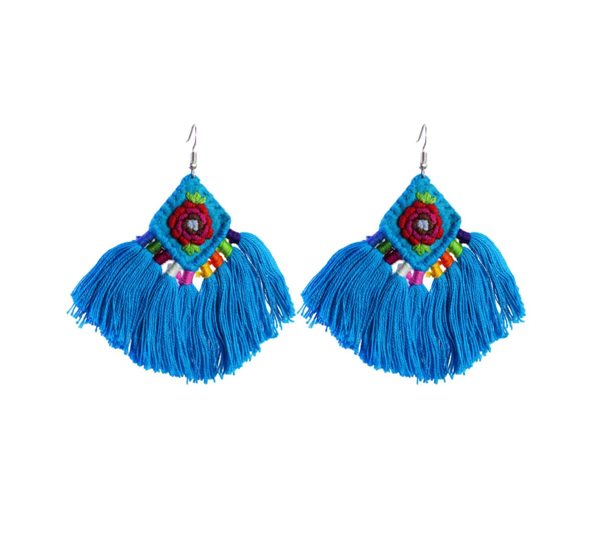 Aretes Bordados Artesanal Aretes Colgante De Moda