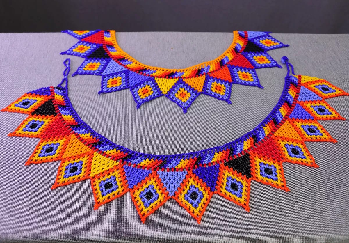 Collar De Pico Chaquira De Moda Gargantilla De Cuentas Huichol - Image 3