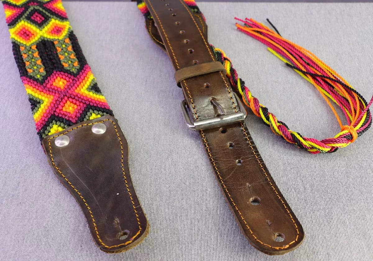 Correas Para Guitarra Correas De Piel Bordados Artesanal - Image 2