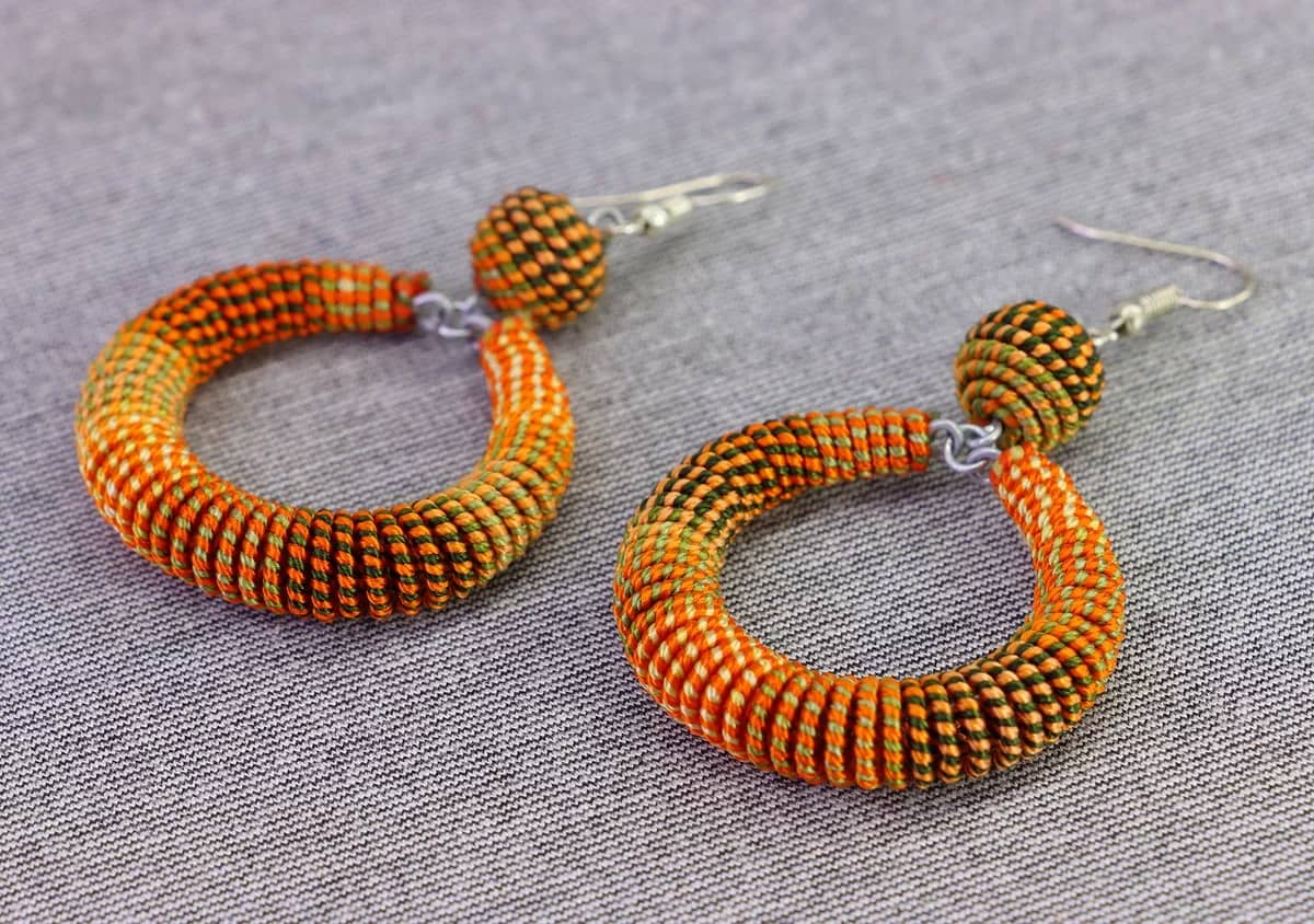 Aretes Bordadas Artesanal Aretes Colgante De Moda - Image 3