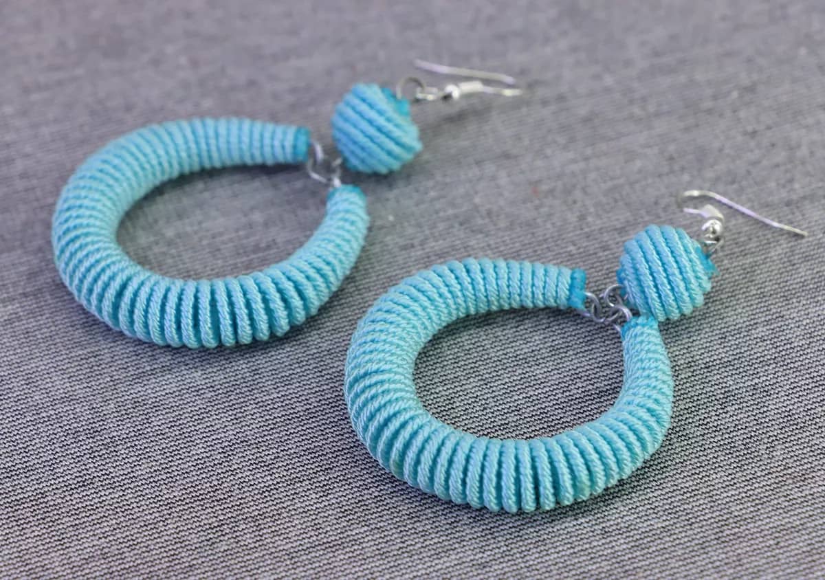 Aretes Bordadas Artesanal Aretes Colgante De Moda - Image 2