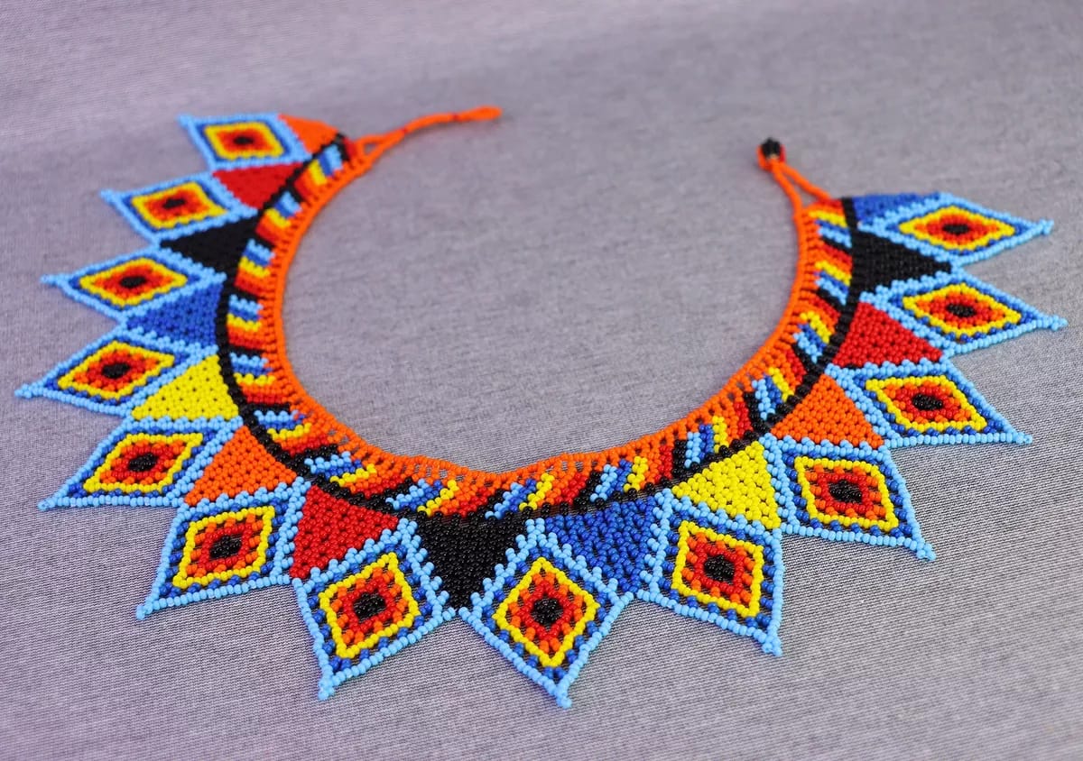 Collar De Pico Chaquira De Moda Gargantilla De Cuentas Huichol - Image 2