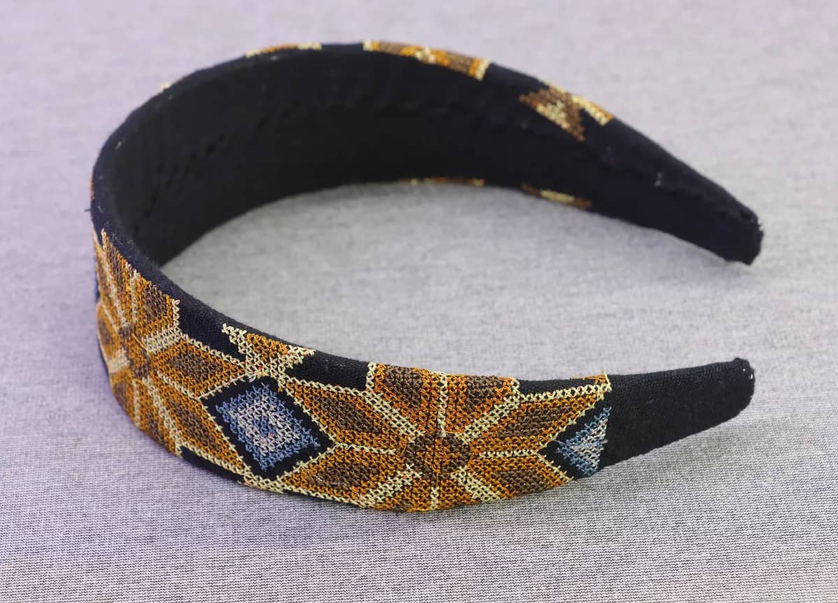 Diadema Bordadas Artesanal Diadema Ancha De Moda - Image 3