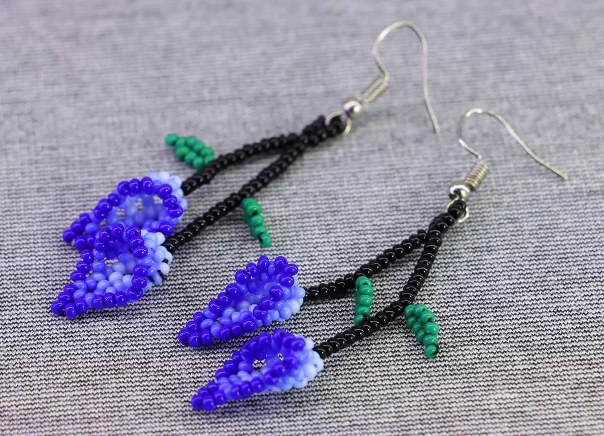 Aretes De Flor Alcatraz Aretes De Cuentas Huichol - Image 2
