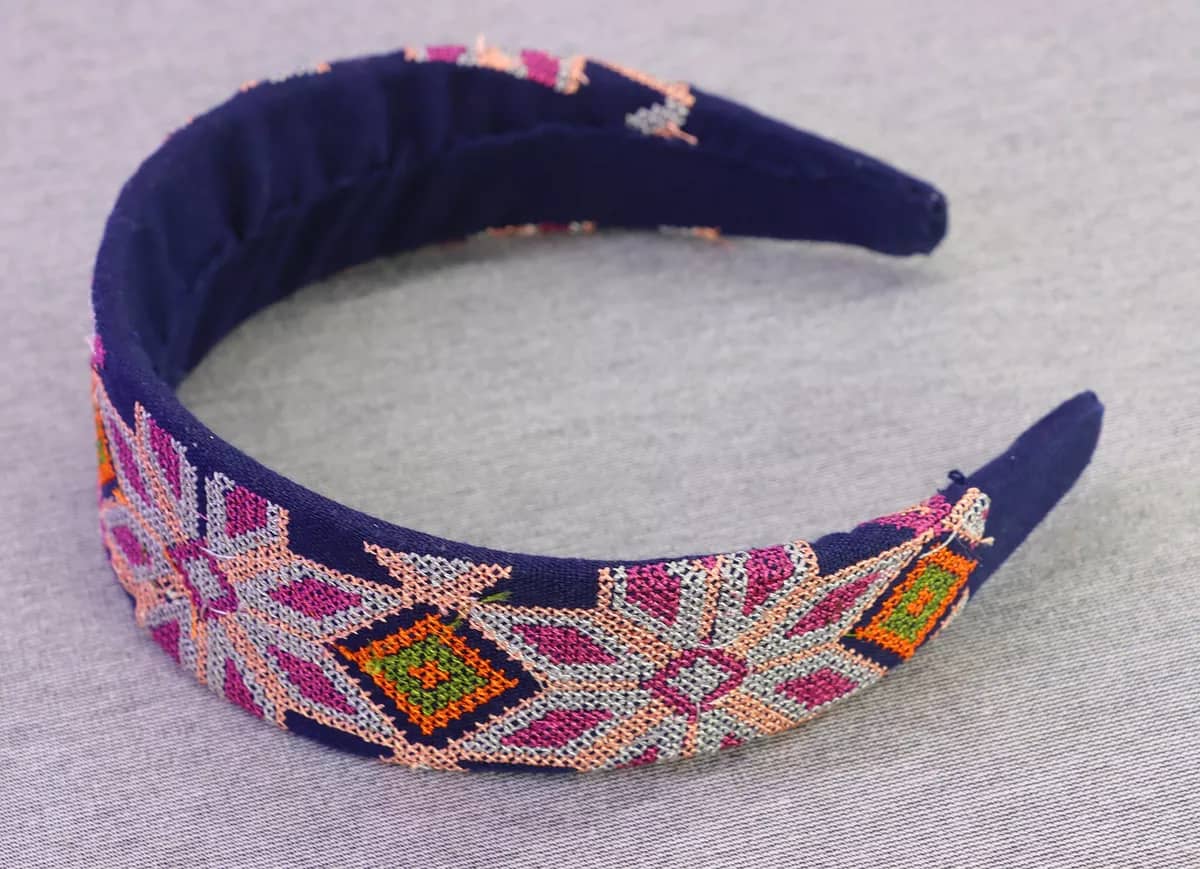 Diadema Bordadas Artesanal Diadema Ancha De Moda - Image 2