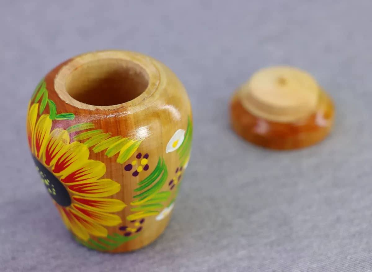 Saleros De Madera Pintadas Floral Artesanal - Image 2