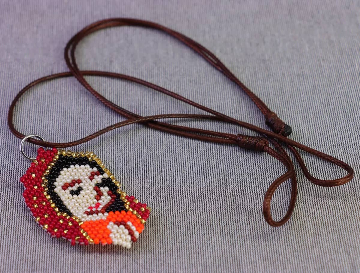 Collar Dije De Chaquira Virgen De Guadalupe Collar Artesanal - Image 2