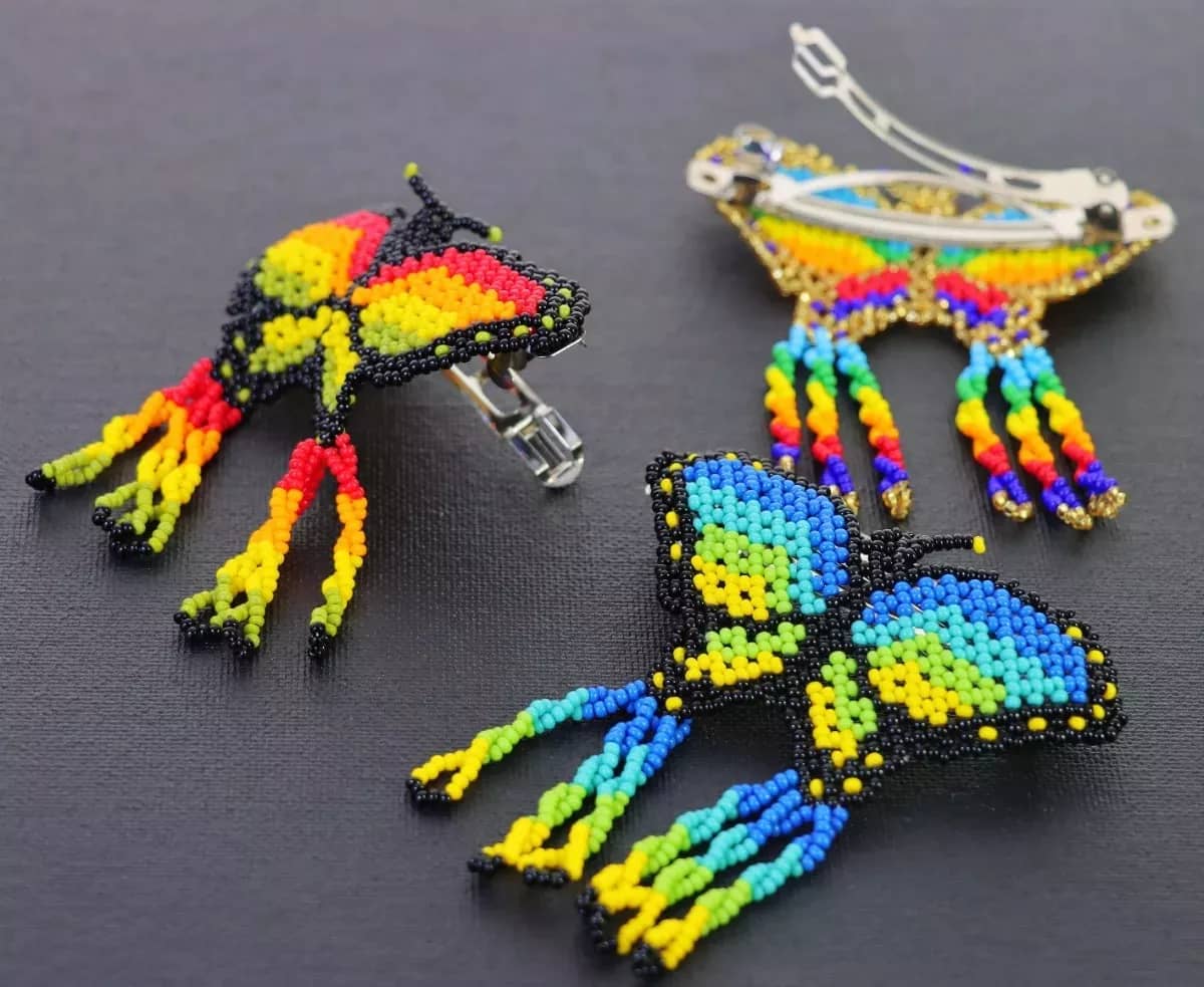 Broches De Mariposa Chaquira Broches De Moda - Image 2