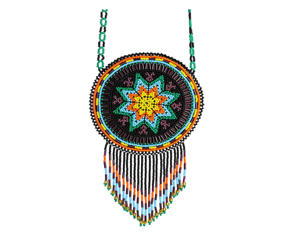 Collar Largo Unisex Medalla De Chaquira Collar De Moda