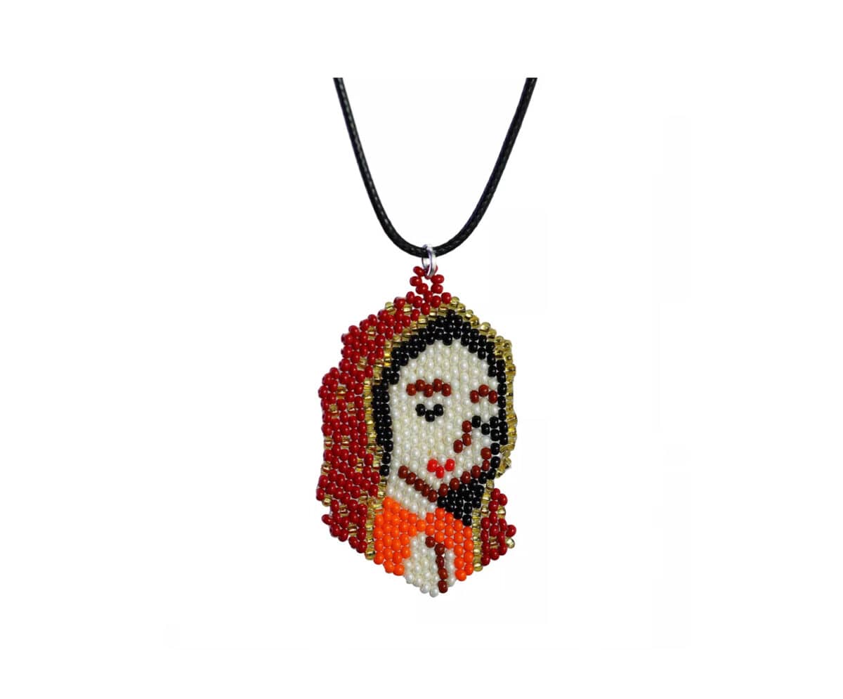 Collar Dije De Chaquira Virgen De Guadalupe Collar Artesanal