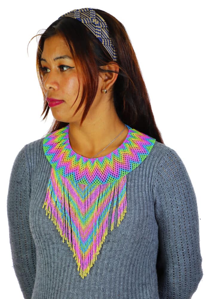 Collar Largo De Chaquira Collar Flecos Arte Huichol - Image 5