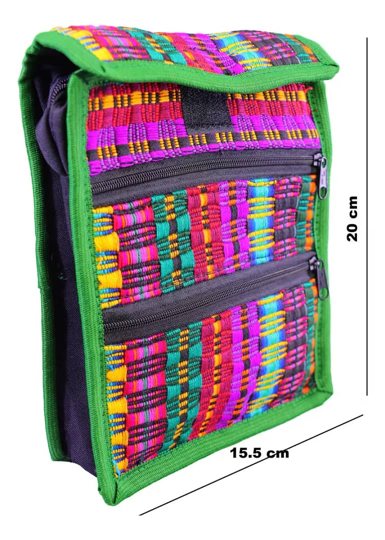 Bolsa Artesanal Telar De Colores Crossbody Unisex De Moda - Image 2