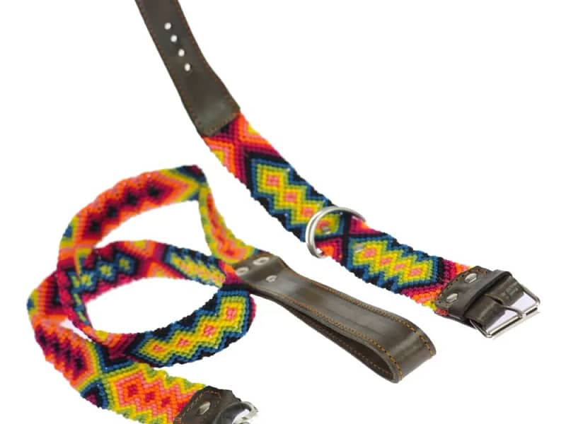 Set Collar Y Correa Para Perros Ch 30-35 CM Bordados Artesanal