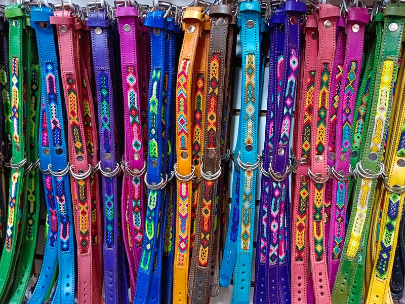 Pack De 12 Collares Para Perros Collares De Piel Bordados S-T Mayoreo