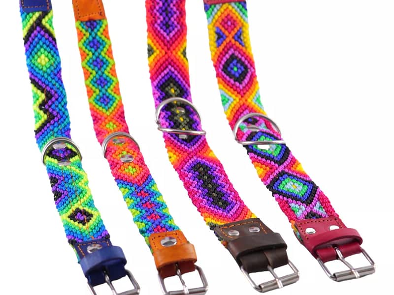 Collar Para Perro Mediano 45 CM Collar De Piel Bordados H-G