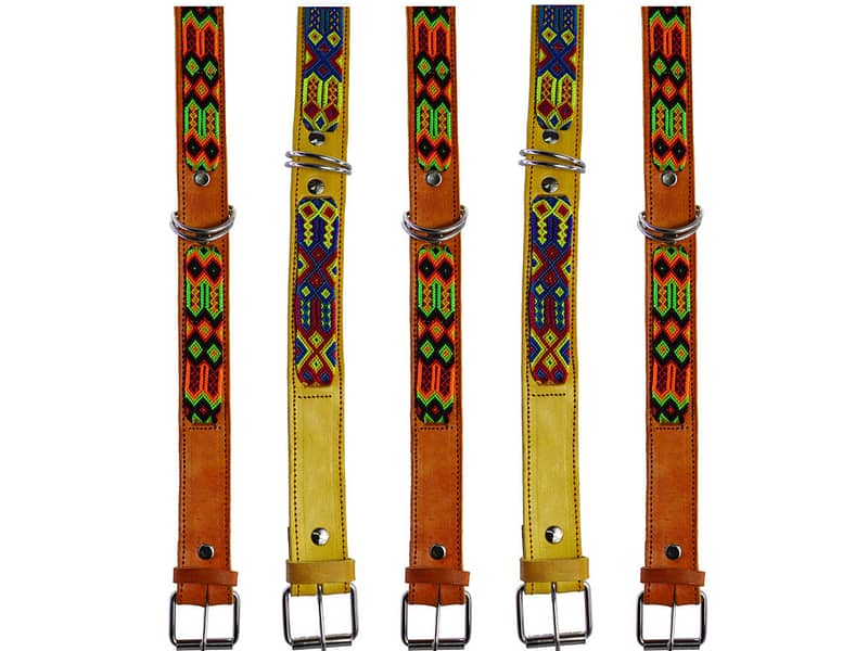Collares Para Perros 60/65 CM Collar De Piel Bordados Artesanal