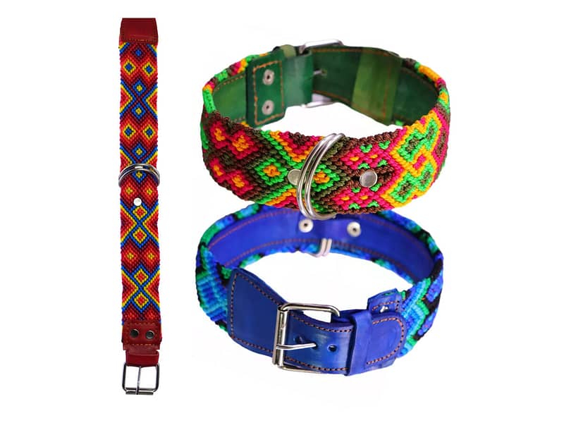 Collar Para Perro Extra Grande 70/75 CM Collar De Piel Bordados H-G