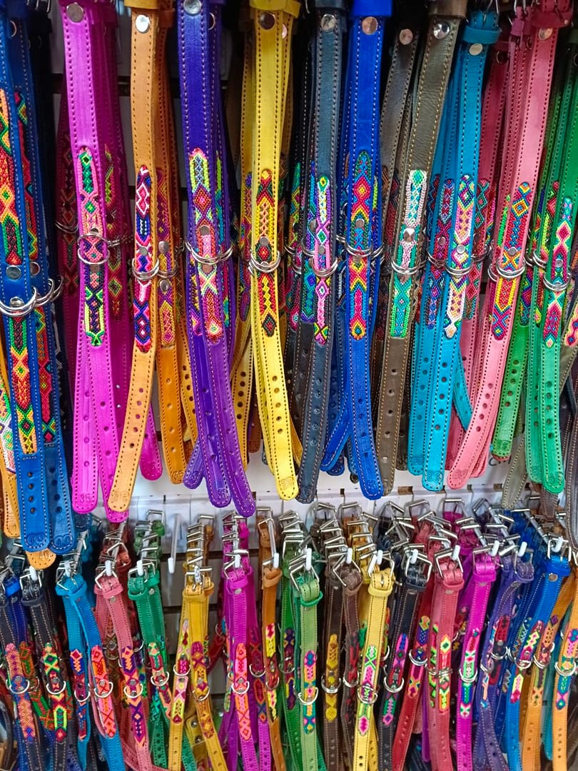Pack De 6 Collares Para Perros Collares De Piel Bordados S-T Mayoreo