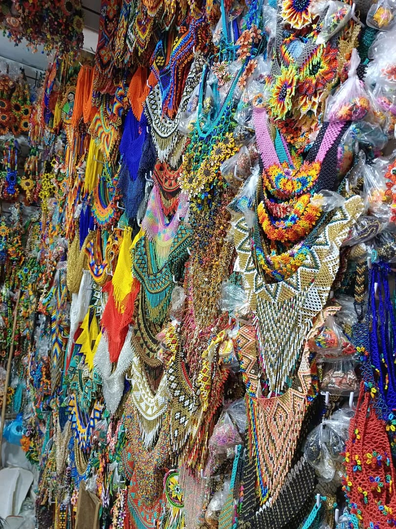 Set Collar Largo Chaquira Flor Grande Collar De Cuentas Huichol - Image 3