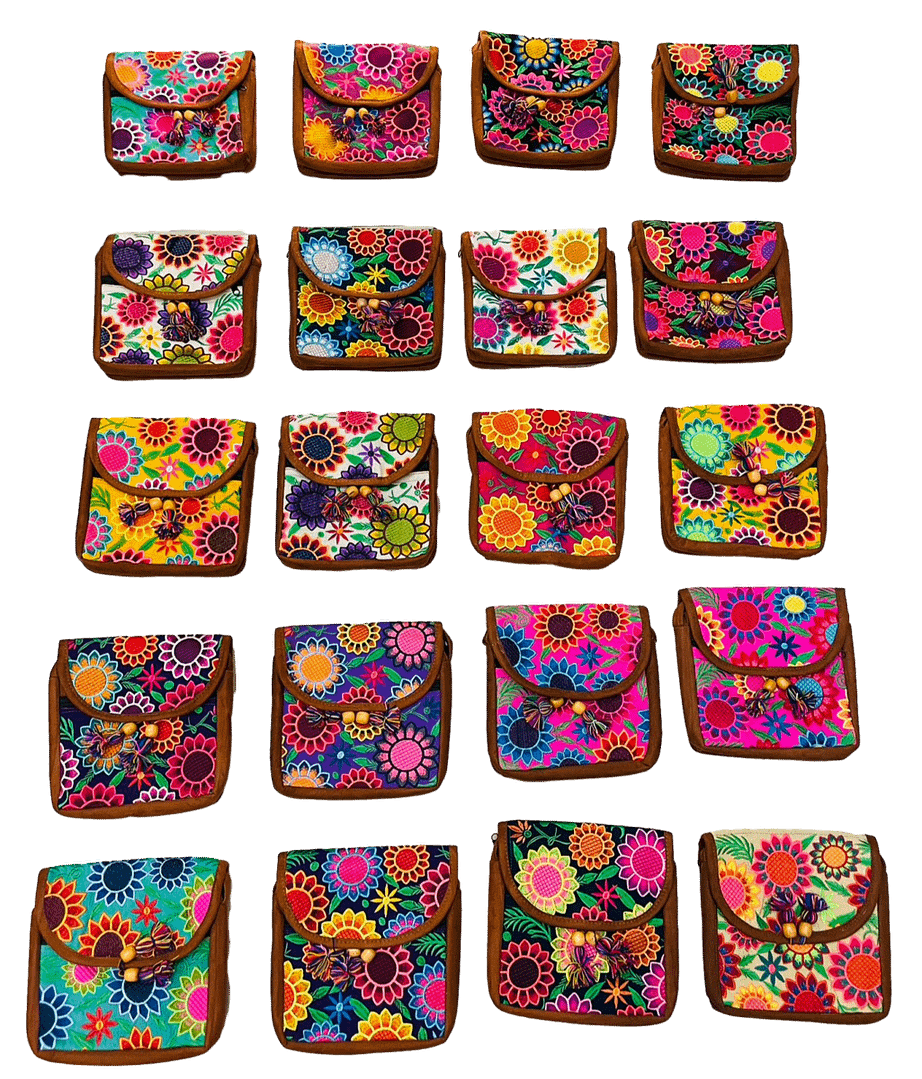 Set De 4 Bolsas Bordadas Floral Bolsa De Moda Artesanal