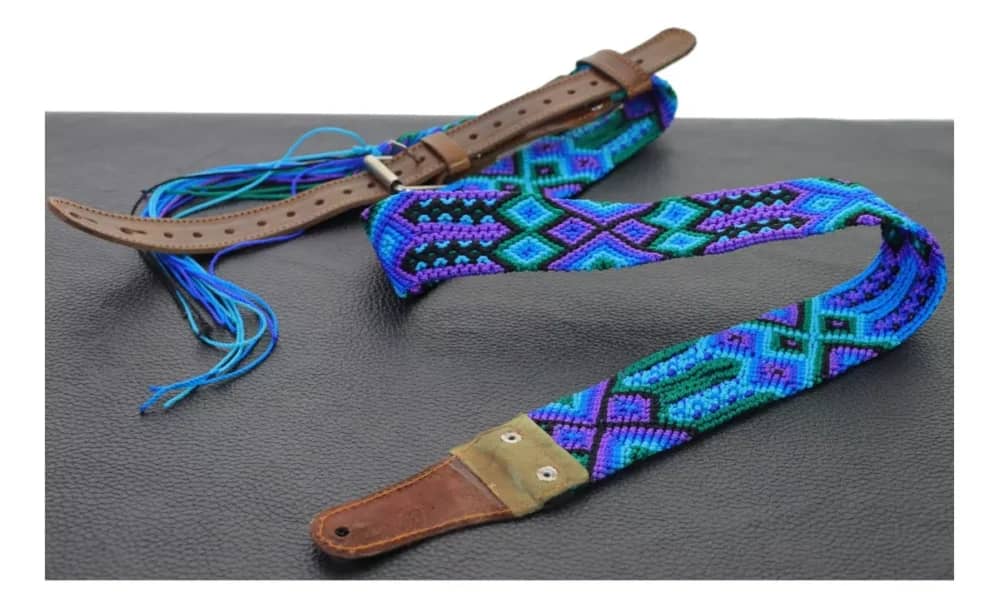 Correas Para Guitarra Correas De Piel Bordados Artesanal - Image 3